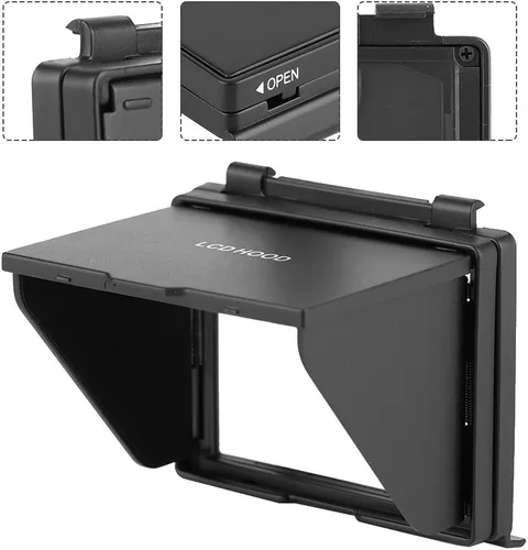 Vista 5 de Pantalla de monitor LCD Parasol con cubierta protectora de pantalla plegable para cámara DSLR
