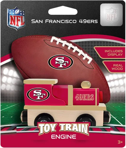 Vista 2 de MasterPieces NFL San Francisco 49ers - Tren de juguete de madera real, para mayores de 3 años, color negro