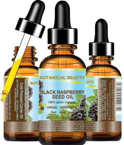 Vista 11 de Botanical Beauty Aceite de semillas de frambuesa negra, 100% puro, natural, sin diluir, virgen, sin refinar, aceite portador prensado en frío