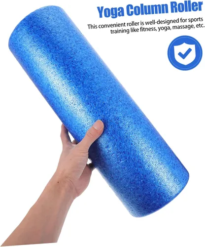 Vista 3 de Healifty Rodillo masajeador muscular, columna de yoga, espuma de alta densidad, rodillo de relajación para alivio muscular, masajeador corporal azul