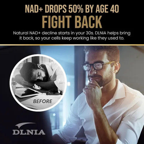 Vista 4 de DLNIA Suplemento liposomal NAD+ y alternativa NMN Ribosida de nicotinamida (NR) 1258 mg con resveratrol, quercetina, pterostilbeno
