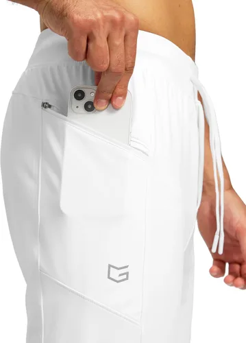 Vista 4 de G Gradual Pantalones deportivos para hombre con bolsillos con cremallera, elásticos, cónicos, pantalones deportivos para hombre, entrenamiento