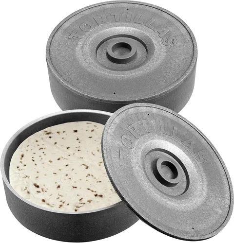 Vista 9 de Sabary 4 calentadores de tortillas con tapa de 8.5 x 2.4 pulgadas, soporte robusto de plástico para tortillas, panqueques, waffles, contenedor