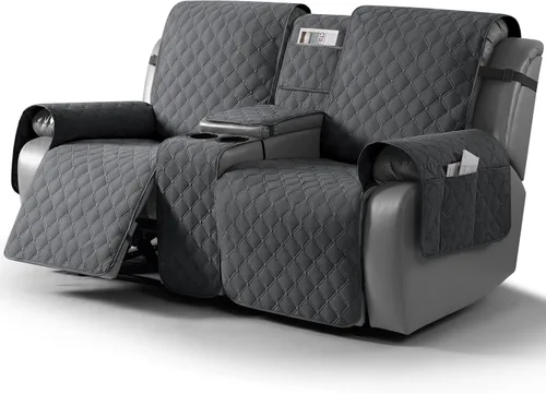Vista 24 de TAOCOCO Funda para Sillón de Dos Plazas Reclinable 100% Impermeable con Consola Central, Funda de Sofá Reclinable Reversible para 2 Asientos