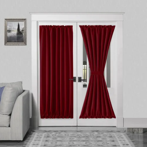 Vista 146 de DWCN Cortinas para Puertas Francesas – Cortinas opacas térmicas con bolsillo para barra para puertas con ventana de cristal, puertas de cocina