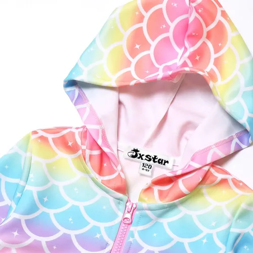 Vista 3 de Sudadera con capucha para niñas con cremallera y bolsillos