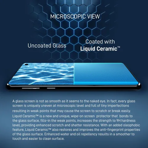 Vista 3 de LIQUID CERAMIC Protector de pantalla de vidrio resistente a arañazos e roturas, nanoprotección para todos los teléfonos, tabletas, relojes
