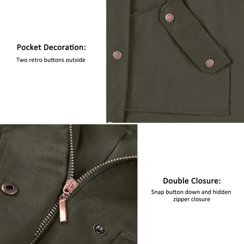 Vista 8 de BBX Lephsnt Chaleco utilitario para mujer, con cordón en la cintura, chaqueta militar sin mangas