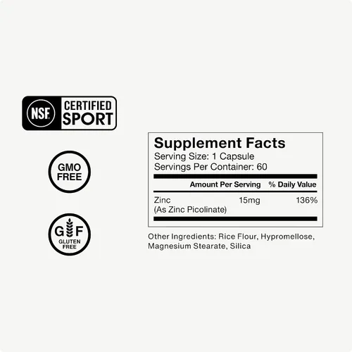 Vista 4 de Momentous Picolinato de zinc de 15 mg - Apoyo a la inmunidad y las hormonas - Suplemento de zinc biodisponible - Promueve la salud
