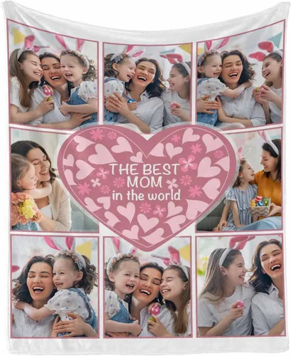 Vista 15 de InterestPrint Regalos personalizados para mamá, manta personalizada con fotos y fotos familiares, regalos de cumpleaños para el día de la madre