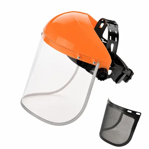 Vista 9 de Protector facial para moler y cortar, viseras transparentes y de Amarillo