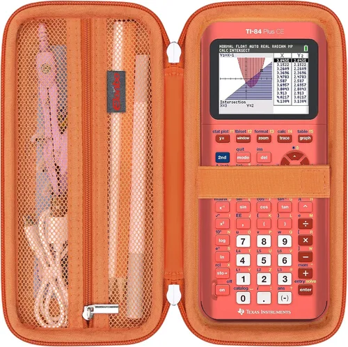 Vista 13 de Elonbo Funda de transporte para calculadora gráfica a color Texas Instruments TI-84 Plus CE/TI-84 Plus/TI-83 Plus/TI-83 Plus CE, bolsillo de malla