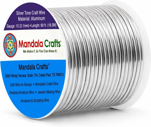 Vista 347 de Mandala Crafts - Alambre de aluminio anodizado de calibre 22 para hacer joyas - 137.2 m de alambre flexible surtido y coloreado - Doble para bonsái