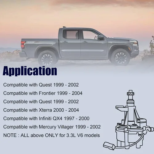 Vista 3 de MOSTPLUS Distribuidor de encendido compatible con Nissan Truck Frontier Xterra Quest Pickup V6 1996-2004 22100-1W601