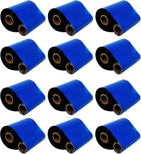 Vista 15 de 4.33 "x1476' (110mmx450m) Tinta de cinta de transferencia térmica fuera Cintas de cera cera de resina mejorada para Zebra GK420D SM4 ZT410 GC420t