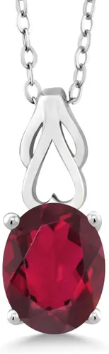 Vista 108 de Gem Stone King Collar de plata de ley 925 con piedra natal ovalada de 0.354 x 0.276 in Collar con colgante solitario para mujer Con cadena