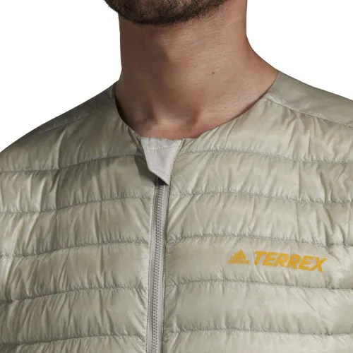Vista 4 de adidas Terrex Hike Bomber Down - Chaqueta para hombre, Metal Grey-black-yellow