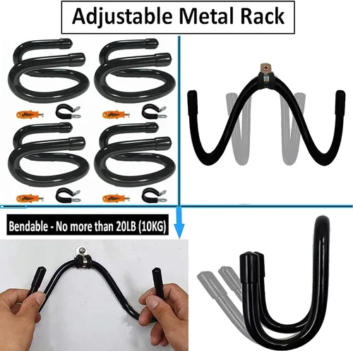 Vista 2 de AUXPhome Paquete de 4 estantes de almacenamiento para sillas, organizador y colgador de sillas plegables montadas en la pared, organizador