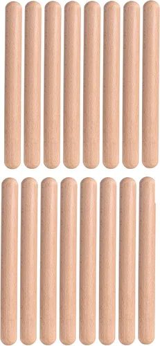 Vista 10 de 1 par de instrumentos de percusión musical de clavos de madera clásica de 8 pulgadas, palos de ritmo de madera natural (1 par FBA)