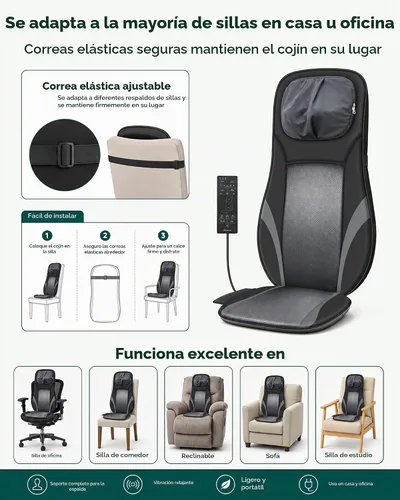 Vista 7 de Snailax Shiatsu - Masajeador de cuello y espalda con almohadilla de masaje