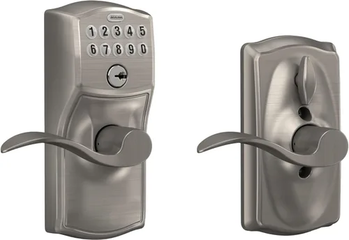 Vista 10 de SCHLAGE FE595VCAM716ACC FE595VCAM/ACC 716 cerradura de teclado para puerta, con manija Accent, flexible, bronce envejecido