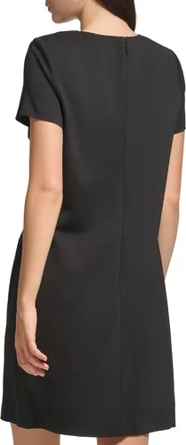 Vista 4 de Karl Lagerfeld Paris Vestido con cremallera frontal con logotipo y bolsillos para mujer