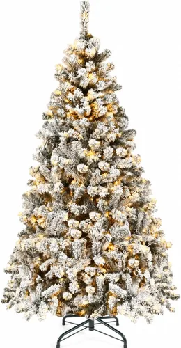 Vista 8 de Árbol de Navidad artificial preiluminado de 7.5 pies con 450 luces LED