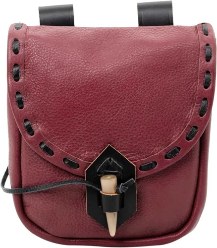 Vista 10 de Mythrojan - Bolso de Cintura de Cuero Vikingo - Accesorios para Vestimenta Medieval y Renacentista - Bolso de Cintura LARP - Bolso de Monedas