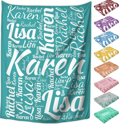Vista 17 de Manta personalizada con nombre, mantas de franela personalizadas para bebés, niños y adultos con nombre, regalo de Navidad, cumpleaños, día de San