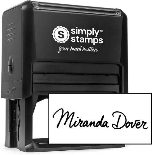 Vista 10 de Sello de firma personalizada - Insignia personalizada - Autoentintado - ¡Tu elección de 7 colores de tinta! (1, Grande)