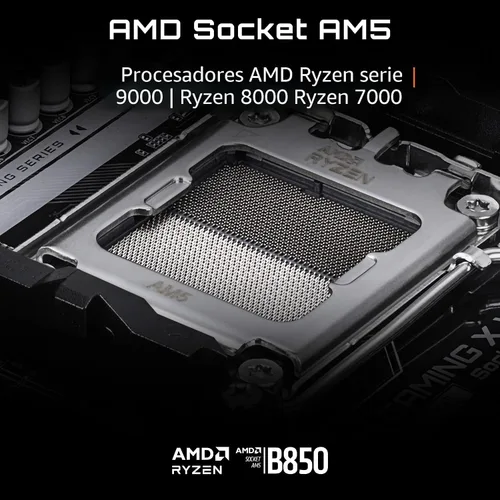 Vista 3 de Micro Center AMD Ryzen 7 7700X Procesador de CPU con placa base GIGABYTE B850 Gaming WIFI6 (ATX, DDR5, 3X M.2, PCIe 5.0, USB-C, WIFI6)