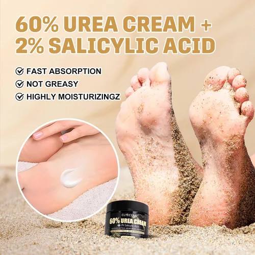 Vista 7 de 60% Crema de Urea con 2% Ácido Salicílico, Crema de Urea 60 Por Ciento para Pies y Manos - Hidratante de Fuerza Máxima para Piel Áspera, Seca