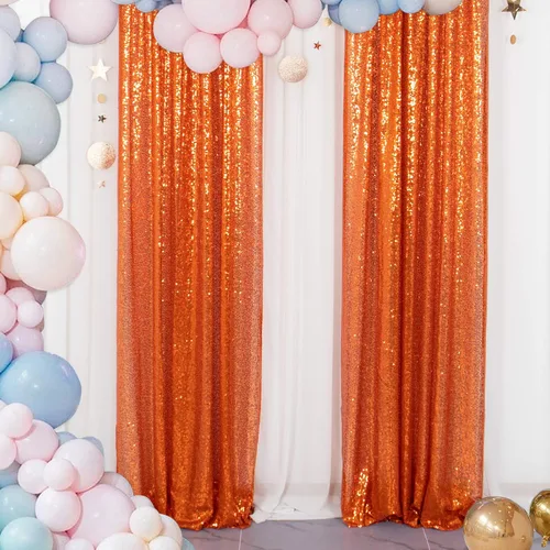 Vista 9 de ShinyBeauty Cortinas de lentejuelas 2 paneles marfil de 2 x 7 pies - Cortinas de fondo con purpurina 2 paquetes para fiestas de cumpleaños y pared