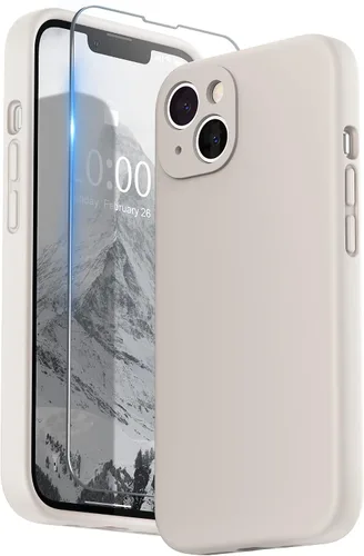 Vista 23 de SURPHY Funda compatible con iPhone 13 con protector de pantalla, (protección de cámara y forro de microfibra suave), funda de teléfono de silicona