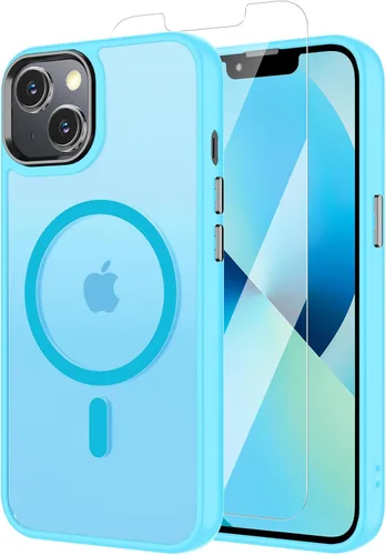 Vista 89 de Funda para iPhone 11 con protector de pantalla, compatible con MagSafe, ultra delgada, translúcida, mate, a prueba de golpes, color negro