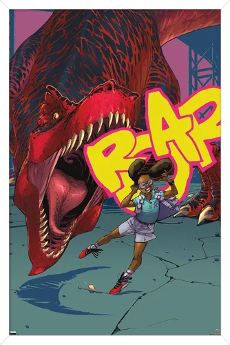Vista 14 de Trends International Marvel Moon Girl & Devil Dinosaur - Póster de pared de rugido, 22.4 pulgadas de largo x 14.7 pulgadas, versión enmarcada