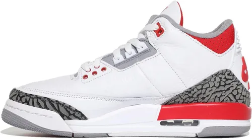 Vista 2 de Jordan Boys Grade School Jordan 3 Retro "Fire Red" BlancoRojo fuego-negro