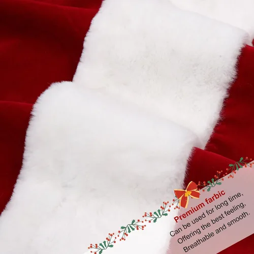 Vista 2 de Santa Claus Costume for Men，9 Piece Professional Santa Outfit