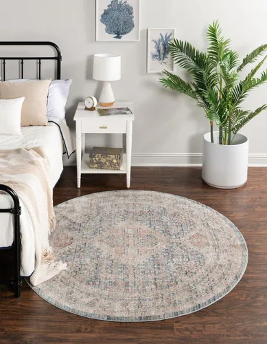 Vista 26 de Unique Loom Noble Collection - Alfombra de área Elizabeth (2' 2" x 3' 1" Rectángulo, Azul/Beige)