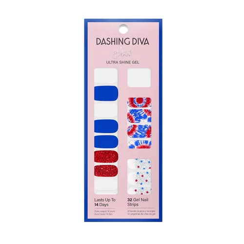 Vista 14 de Dashing Diva Flor Azul - Tiras de uñas de gel brillantes, sin rayos UV, resistentes al astillado, de larga duración, juego de manicura de 3 piezas
