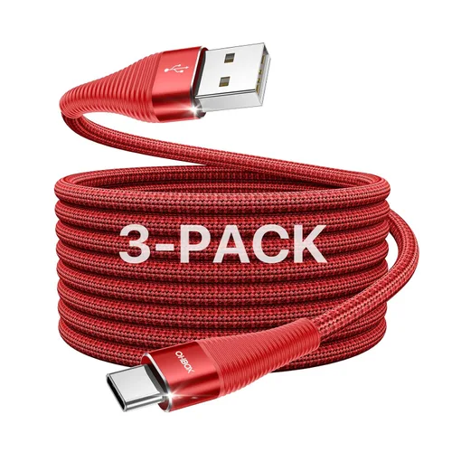 Vista 13 de Cable USB C a USB C de 3 pies, paquete de 3 unidades, 100 W, tipo C a C Negro