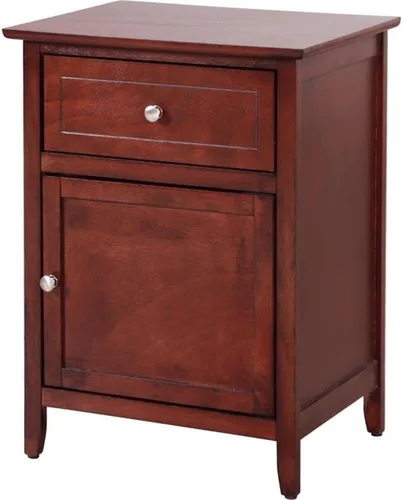 Vista 10 de Glory Furniture Izzy Mesita de noche de madera maciza con 1 cajón/1 puerta, color beige