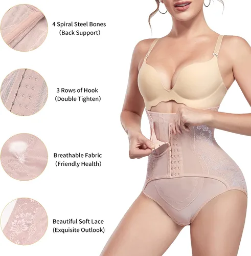 Vista 5 de Nebility Calzones moldeadores de cintura alta con control de abdomen y cintura alta para mujer