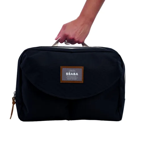 Vista 6 de Beaba Geneva - Bolsa de pañales multifunción para bebé, incluye correa extraíble para cochecito, cambiador y bolsa aislada, color negro Gris