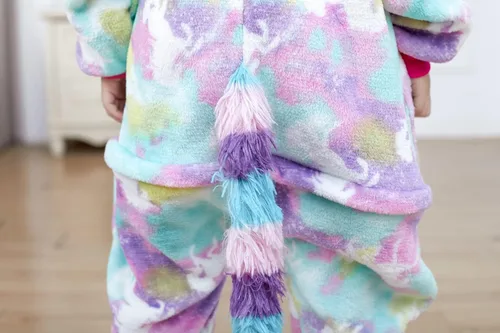 Vista 6 de PlushCosplay Pijama de unicornio para niños, disfraz de Halloween