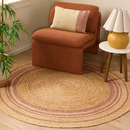 Vista 10 de SAFAVIEH NF807B - Alfombra redonda de fibra natural, 3 pies, redonda, color beige y dorado, hecha a mano con encanto bohemio y trenzado de yute