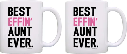 Vista 15 de Regalos para tía para mujer, regalo divertido para tía de la mejor tía Effin, regalo para tía, regalo para tía, taza de café, taza de café