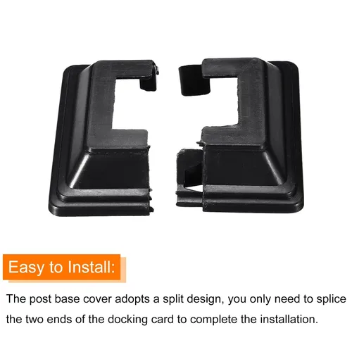 Vista 4 de uxcell Falda para poste, 4 piezas de 1.024 x 1.024 in/1.02 x 1.02 pulgadas, cubierta de base de poste de estilo dividido, falda para valla