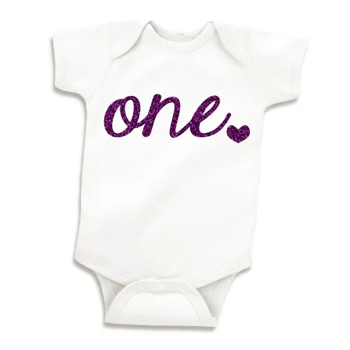 Vista 6 de Traje de primer cumpleaños para niña con camiseta de cumpleaños de un año (rosa brillante, 6-12 meses), Rosa (Glitter Pink)