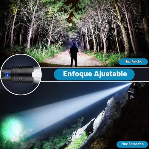 Vista 5 de KINGCAESAR Paquete de 3 linternas recargables de 90,000 lúmenes altos, linterna LED súper brillante con 3 modos de luz, linterna de alta potencia